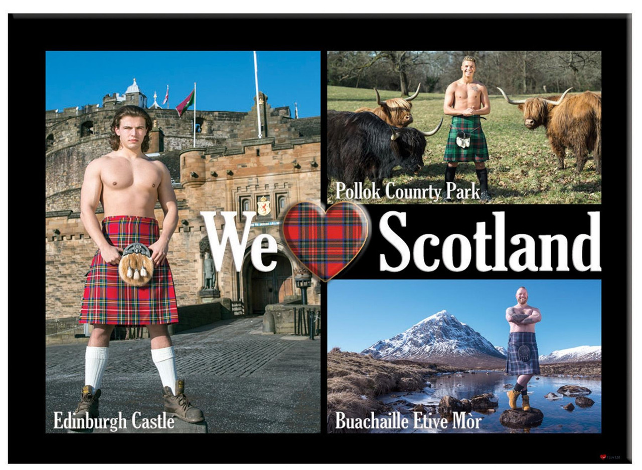 We Love Scotland Edinburgh Castle Montage Scenic Metallic Magnet