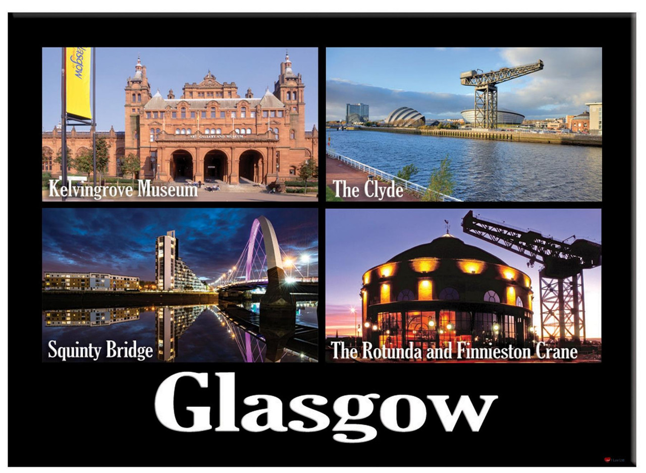 Glasgow City The Clyde Scenic Metallic Magnet