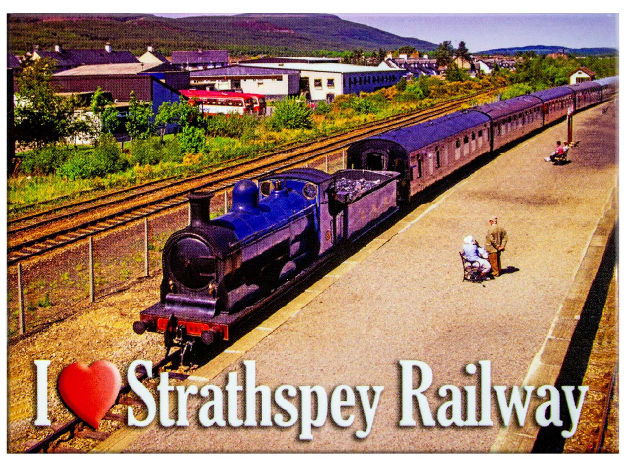 I Love Strathspey Railway Metallic Magnet