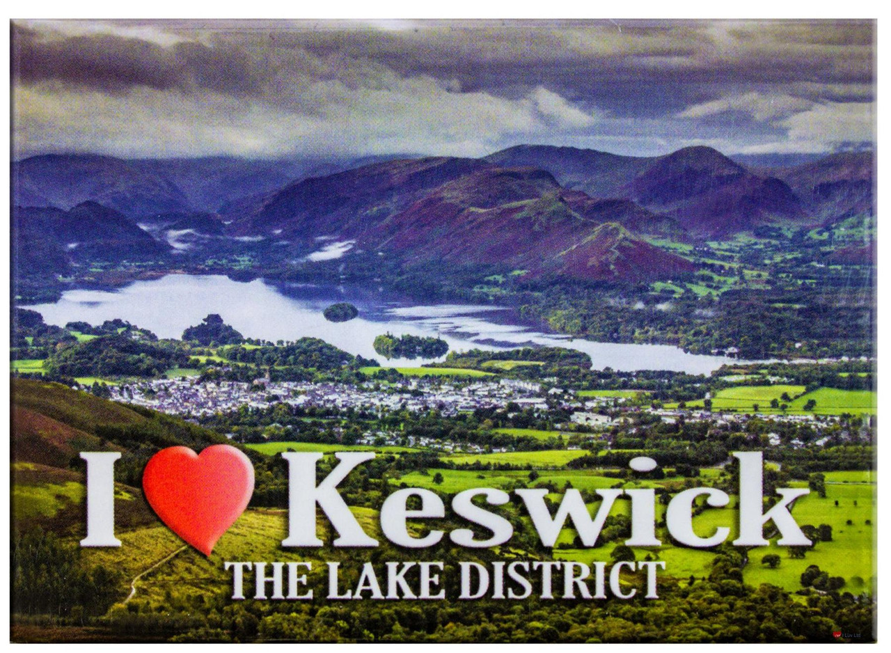 I Love Keswick The Lake District Picture Metallic Magnet