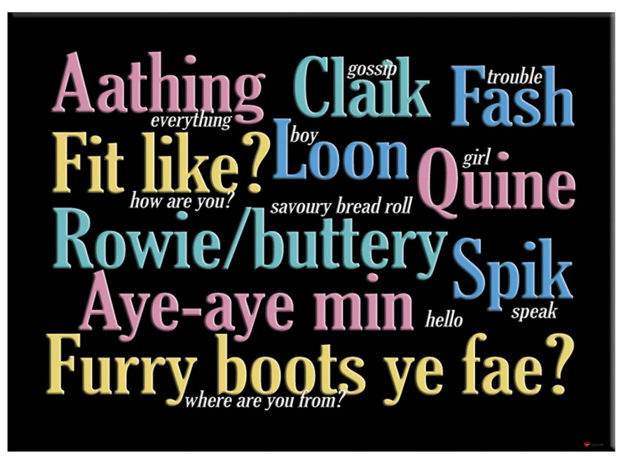 Aberdeen Scottish Traditional Doric Phrases Metallic Magnet