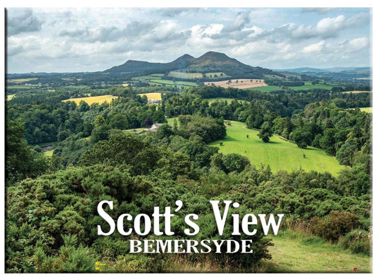 Scott's View Bemersyde valley of the River Tweed Picture Metallic Magnet