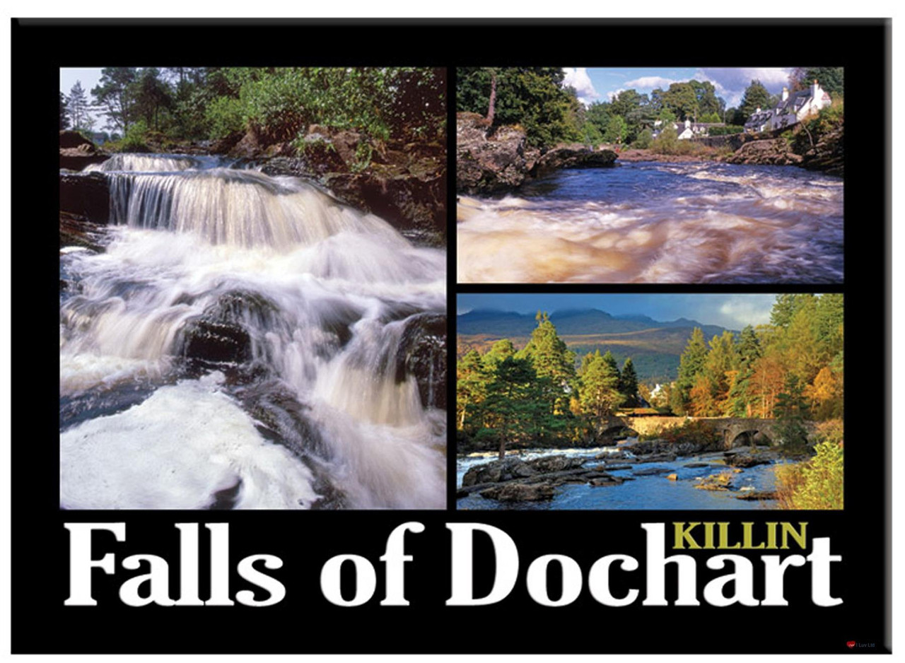 Falls Of Dochart Killin Montage Picture Metallic Fridge Magnet