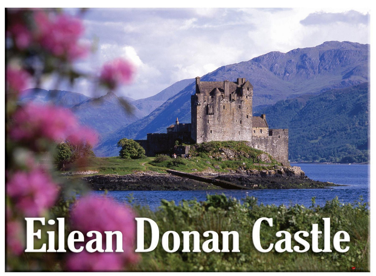 Eilean Donan Castle By Day Scenic Metallic Magnet