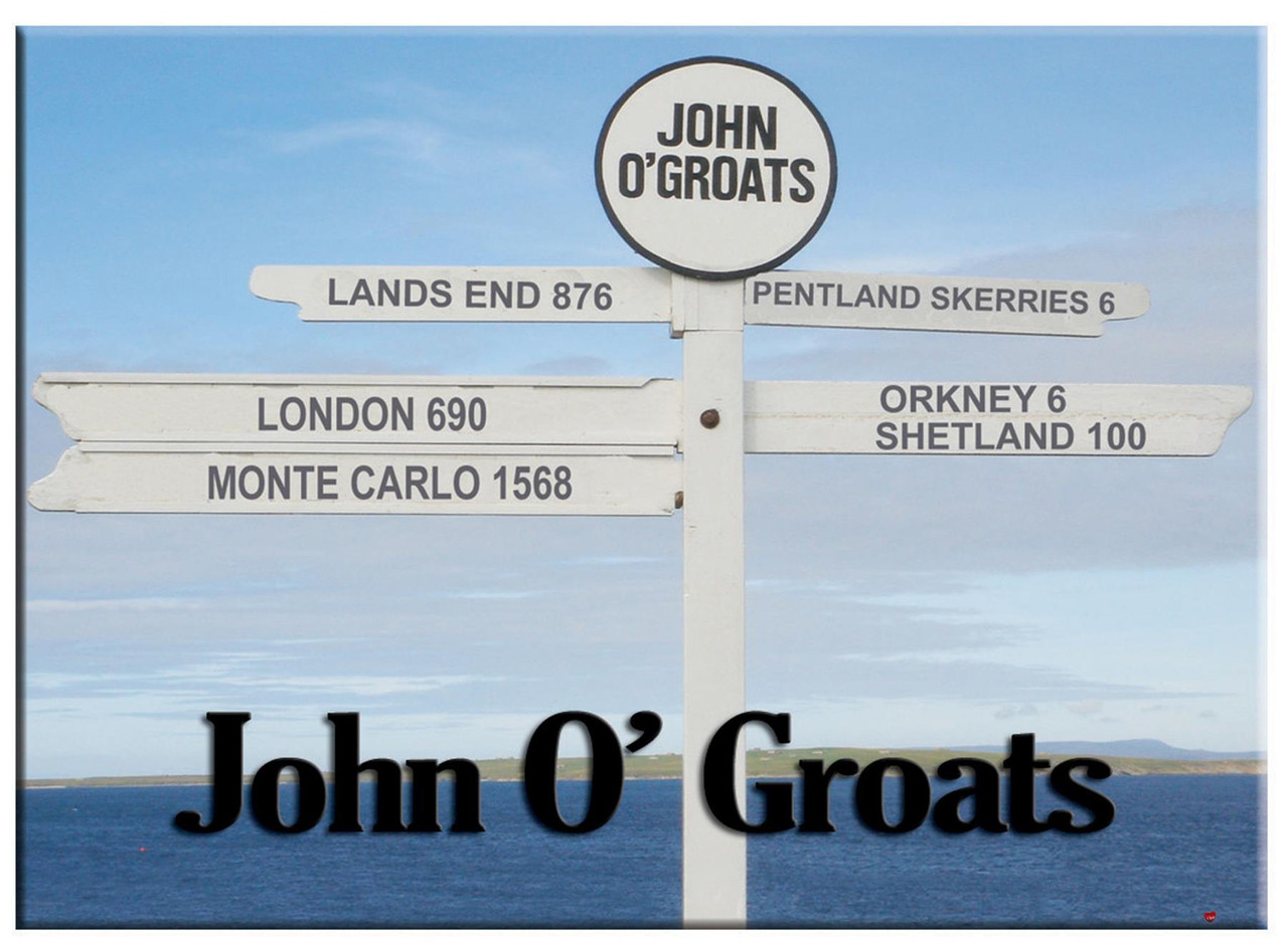 John O' Groats Sign Post Historical landmark Scenic Metallic Magnet