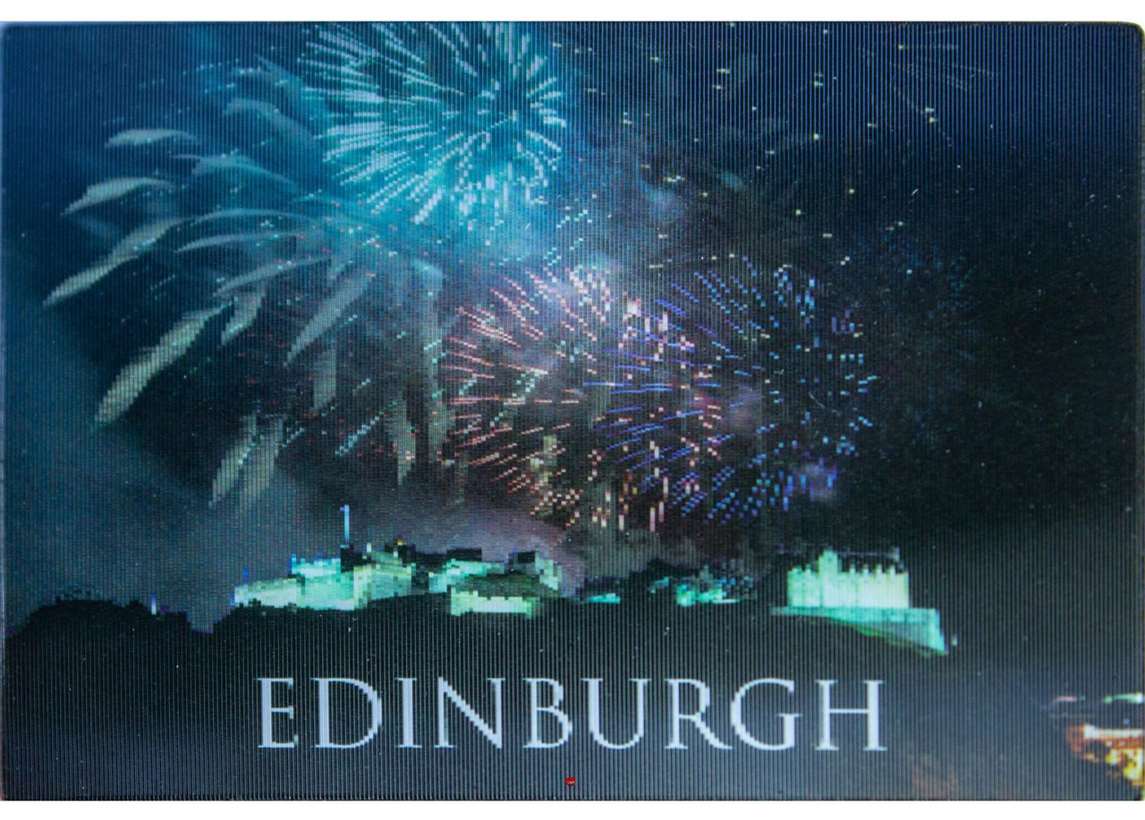 Edinburgh Fireworks over the Castle Fridge Magnet 3D Hologram Lenticular Effect