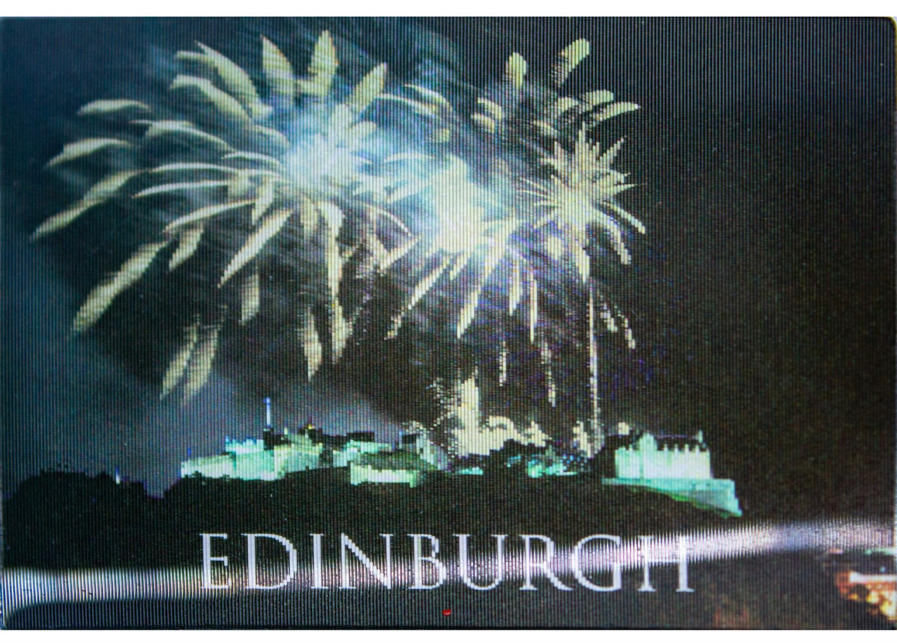 Edinburgh Fireworks over the Castle Fridge Magnet 3D Hologram Lenticular Effect