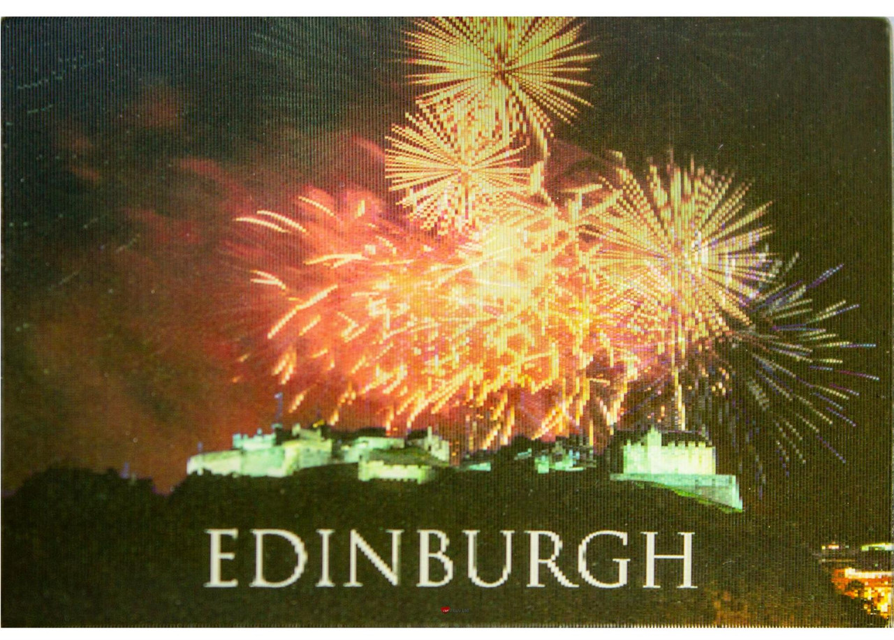 Edinburgh Fireworks over the Castle Fridge Magnet 3D Hologram Lenticular Effect