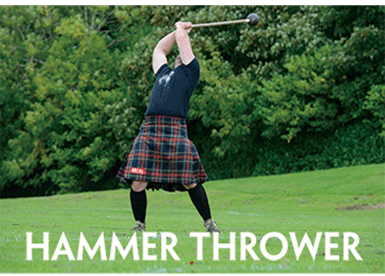 Scottish Hammer Thrower Moving Fridge Magnet 3D Hologram Lenticular Effect