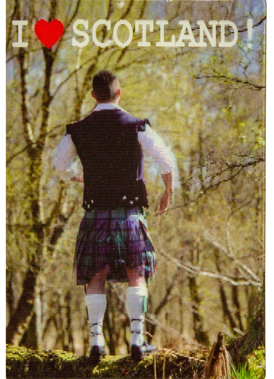 Man in Kilt True Scotsman Fridge Magnet 3D Hologram Lenticular Effect