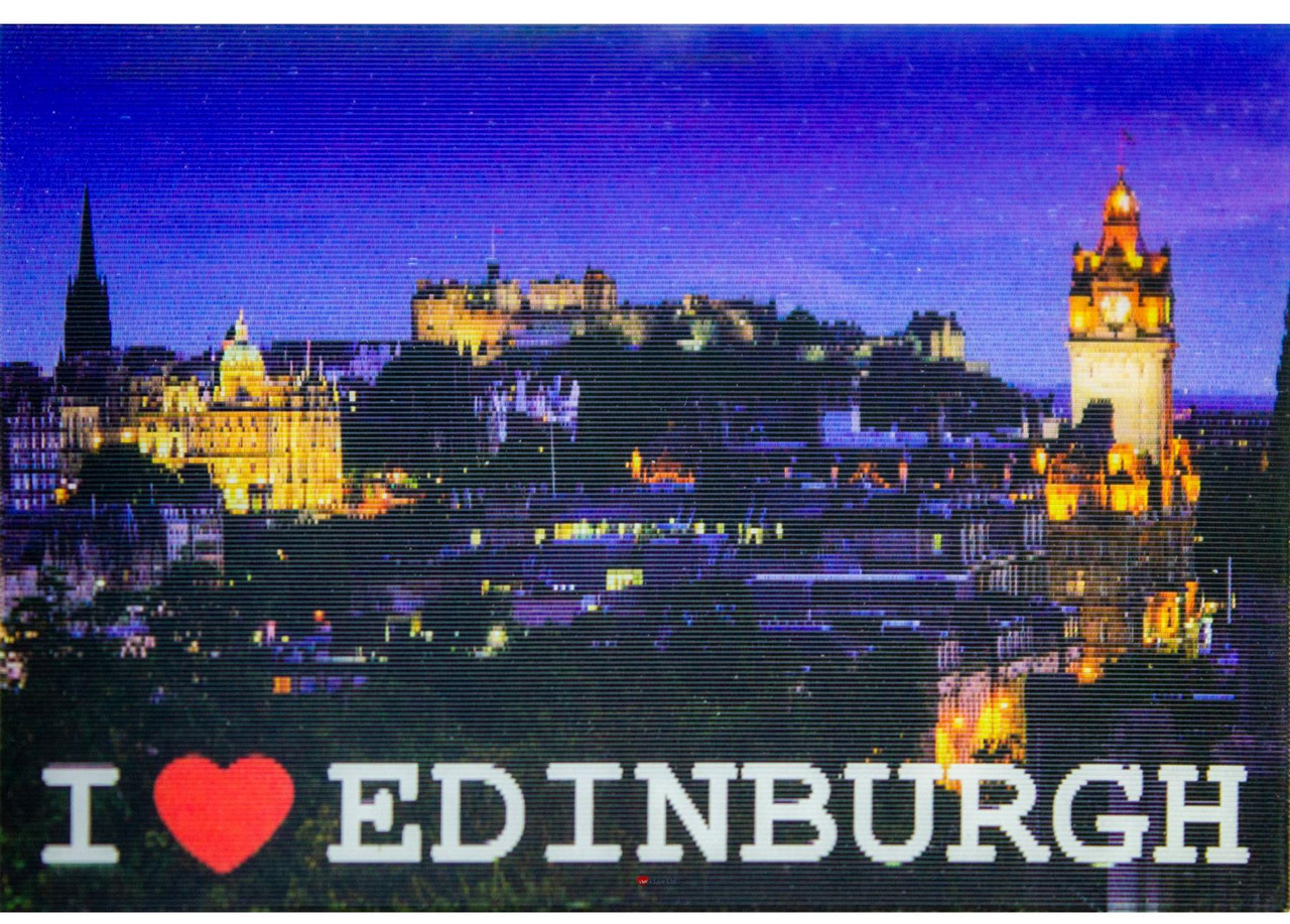 Edinburgh Castle Night and Day Fridge Magnet 3D Fridge Magnet Hologram Lenticular Effect