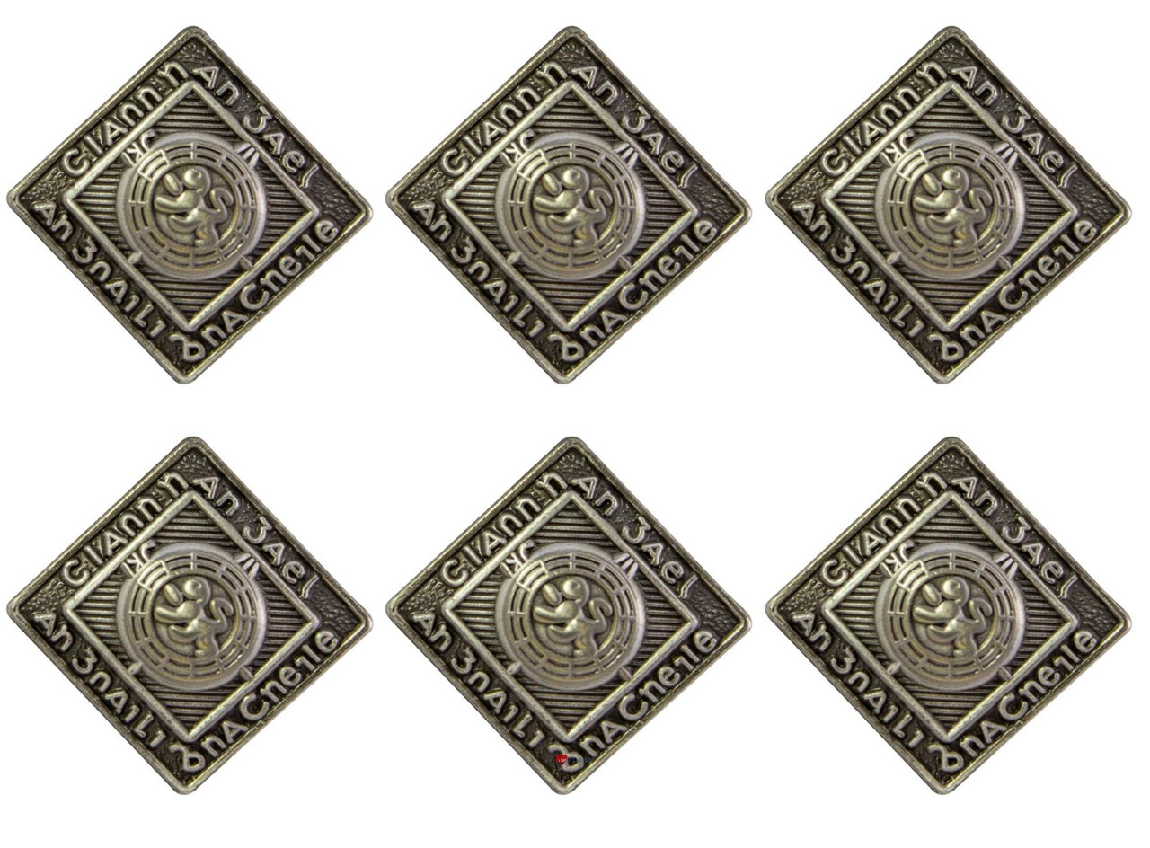 Prince Charlie Dress Buttons Antique Silver, Small & Large Sets of 6