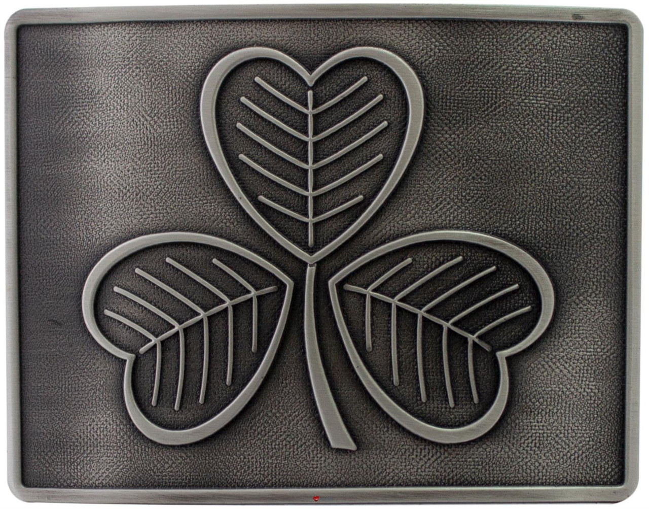 Shamrock Kilt Belt Buckle 3 Leaf Clover Scottish Made