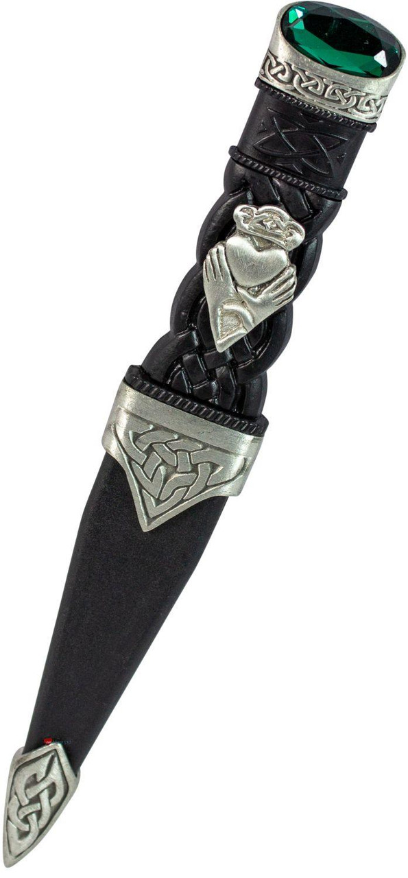 Claddagh Sgian Dubh Antique Finish Celtic Knot Handle