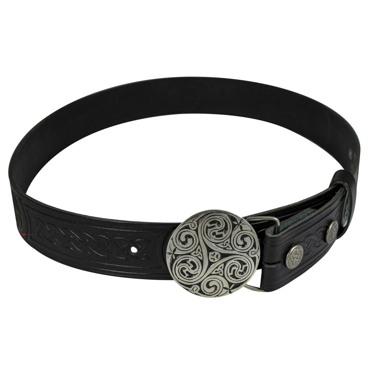 Celtic Knot Trouser Belt Snap & Triskel Buckle Set 1.5"