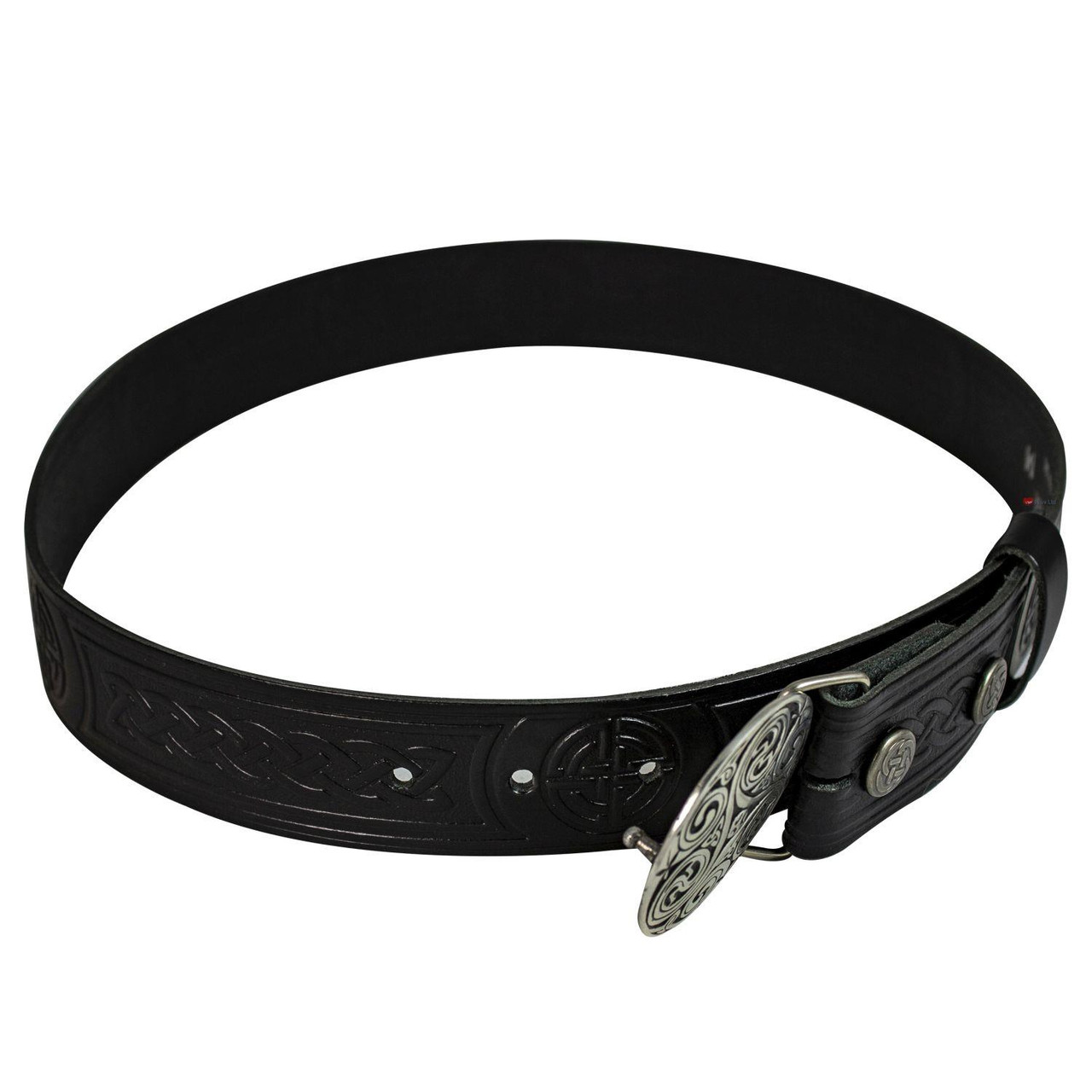 Celtic Knot Trouser Belt Snap & Triskel Buckle Set 1.5"