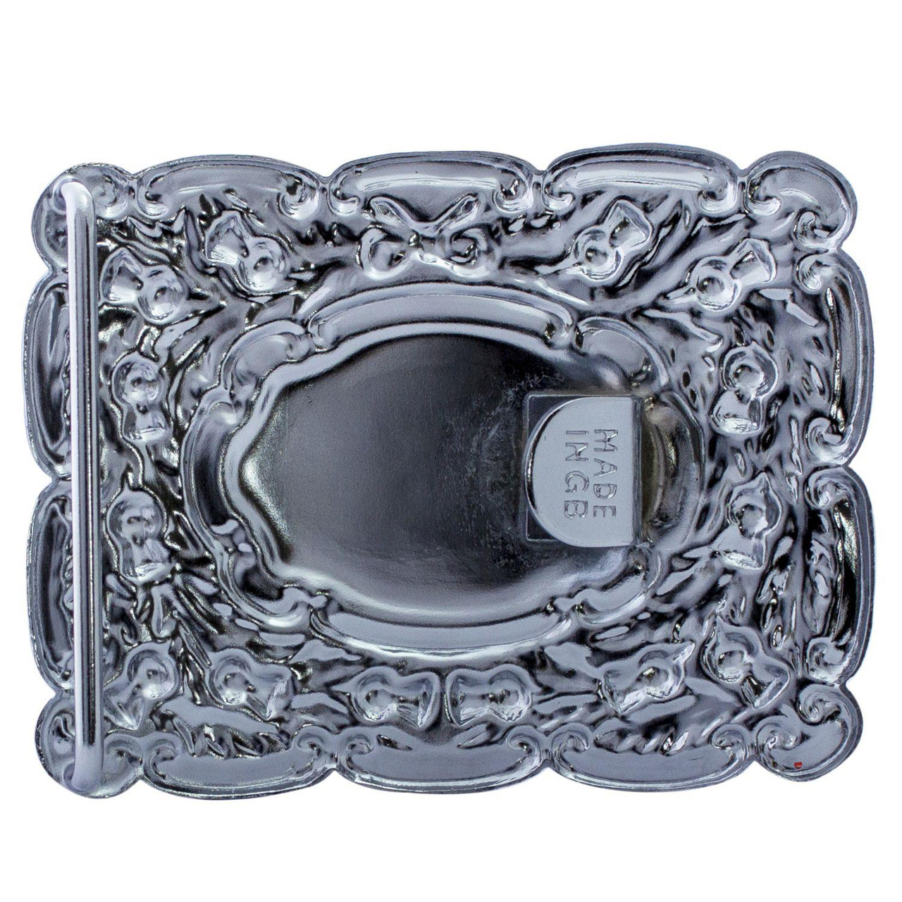 Pipers Ceremonial Buckle Oval Centre Polished Chrome 2.5"