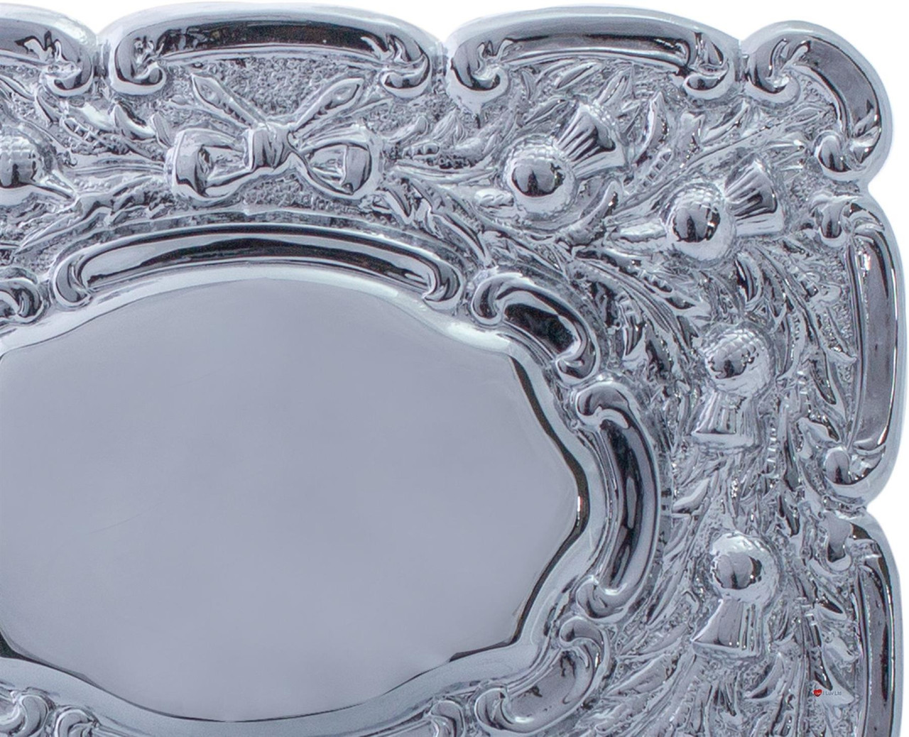 Pipers Ceremonial Buckle Oval Centre Polished Chrome 2.5"