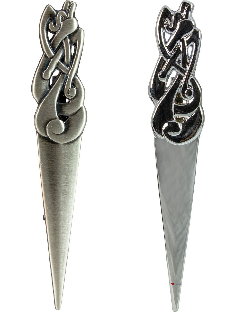 Celtic Serpent Kilt Pin Chrome and Antique Finish 2 styles