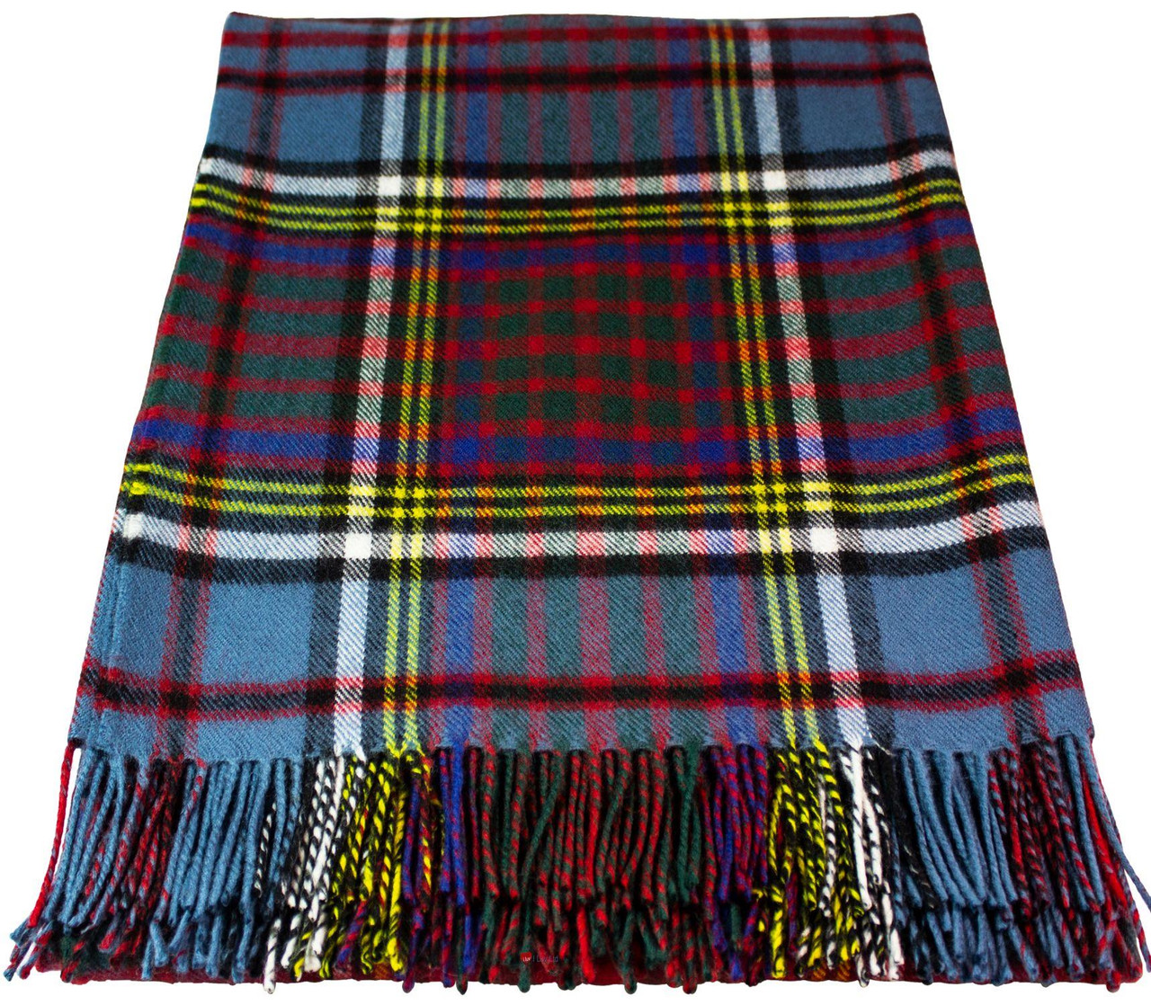 Anderson Modern Scottish Tartan 100% Lambswool Throw Blanket Warm and Soft Plaid Travel Wool Rug