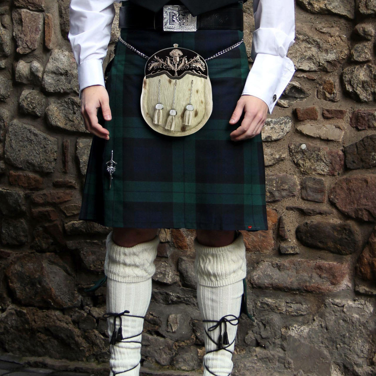 Full Dress Kilt Sporran Scottish Thistle Design Cantle 4 styles Scottish Made