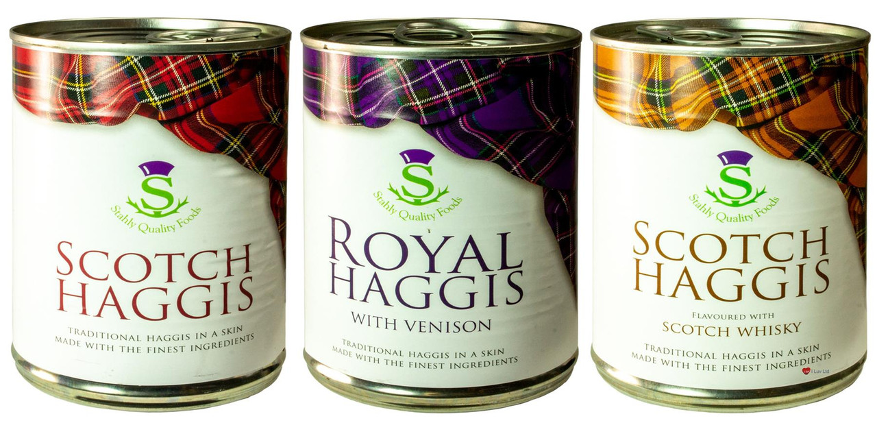 Scottish Haggis 3 Pack: Traditional, Traditional with Venison, and Scotch Whisky Flavour Haggis