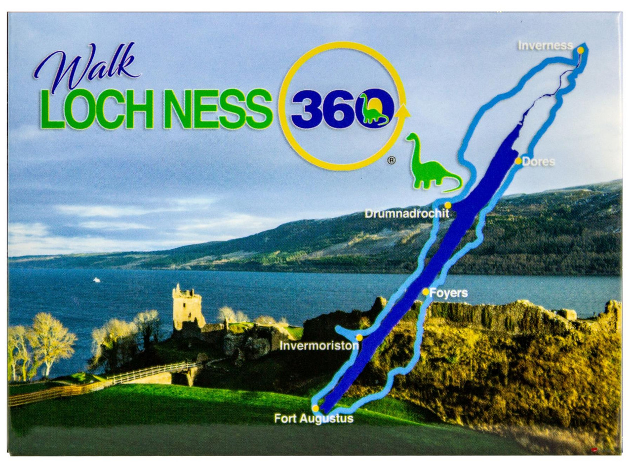 Loch Ness 360 Trail Walk Fridge Magnet Scotland with Map Daytime