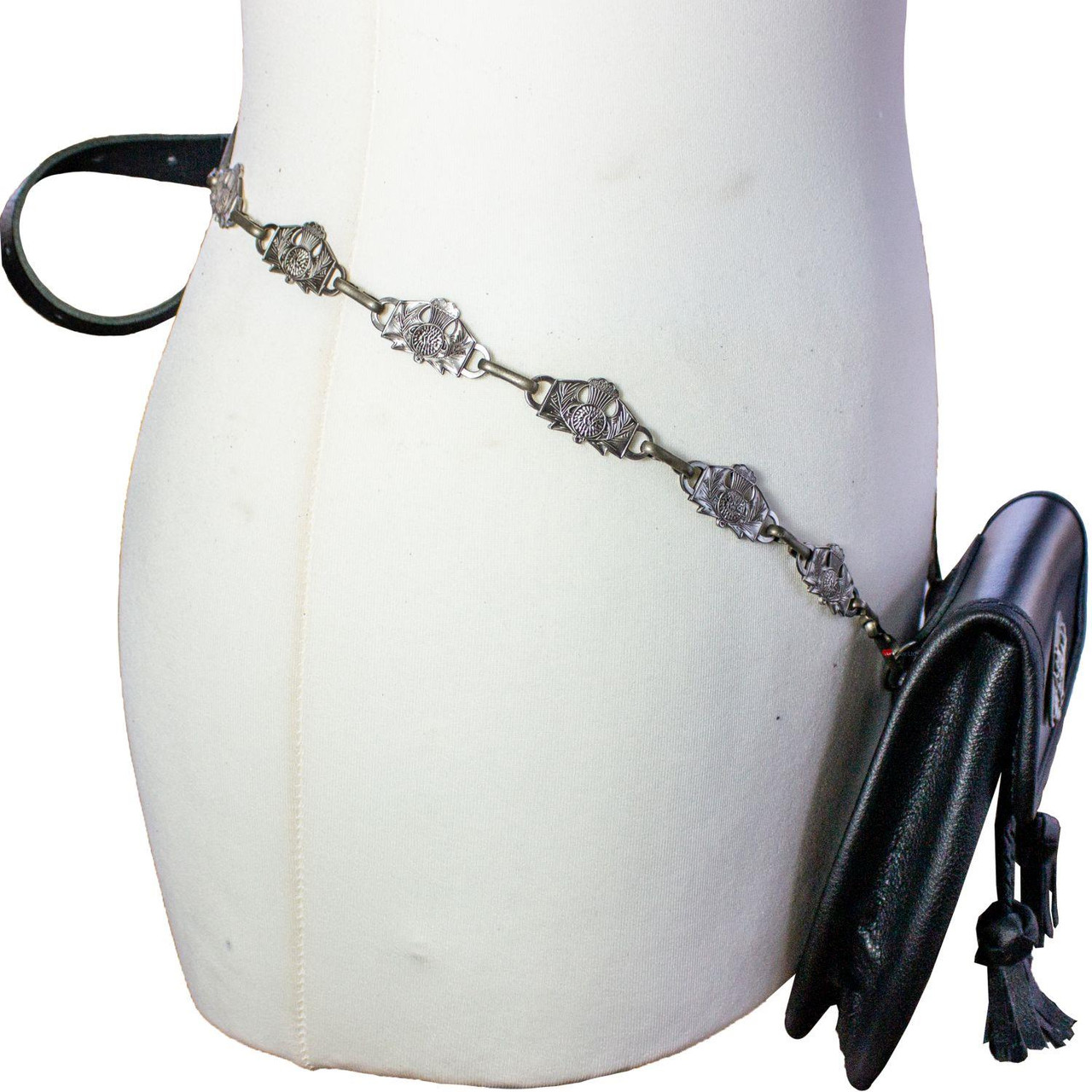 Kilt Sporran Chain Intricate Thistle Design Antique Finish