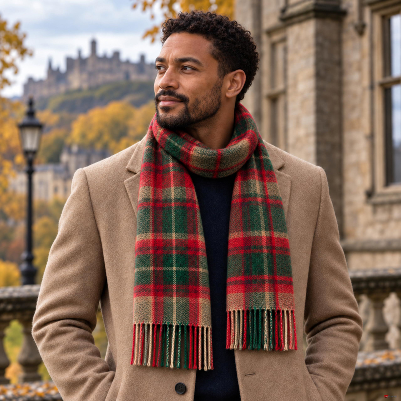 Cashmere Clan Scarf Maple Modern