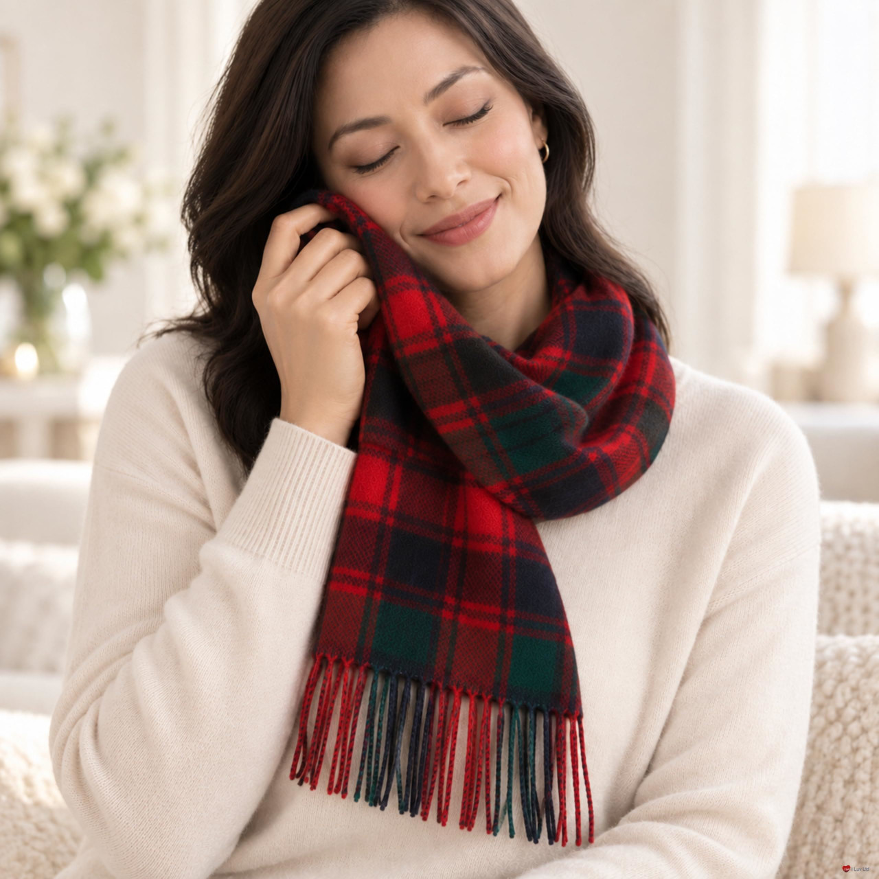 Cashmere Clan Scarf Robertson Red Modern