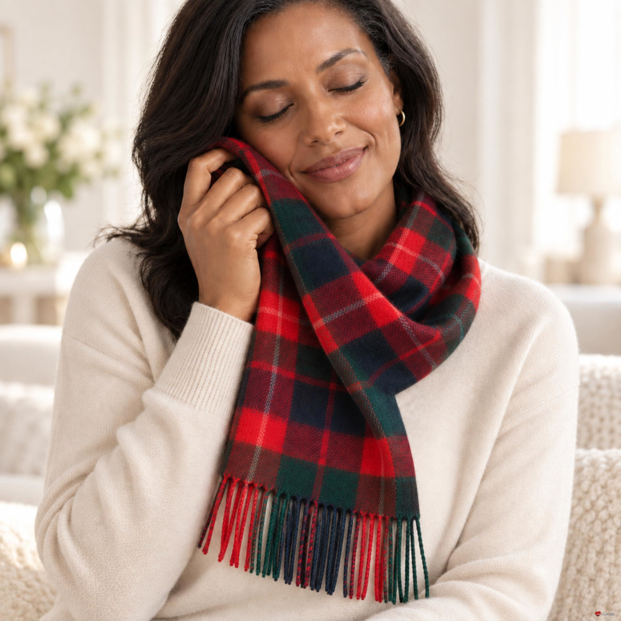 Cashmere Clan Scarf Fraser Red Modern