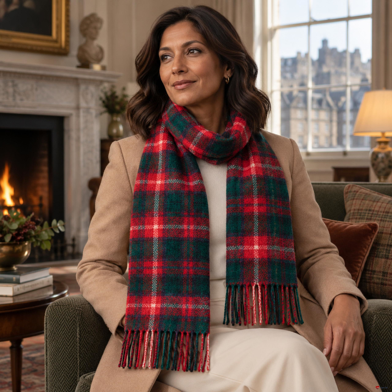 Cashmere Clan Scarf MacKinnon Red Modern