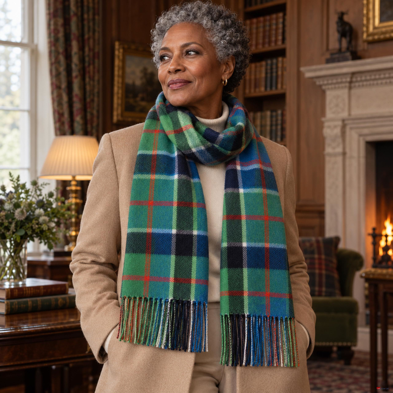 Cashmere Clan Scarf Sinclair Hunting Modern