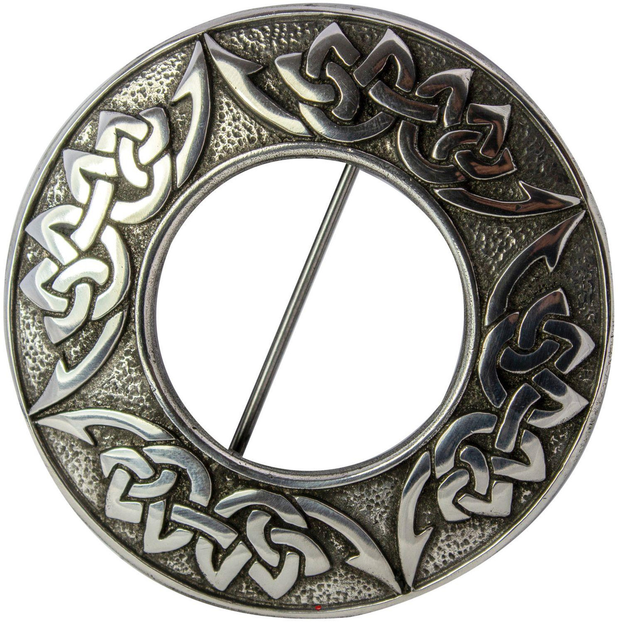 Scottish Fly Plaid Pewter Brooch Celtic Knot Design 3 Finishes