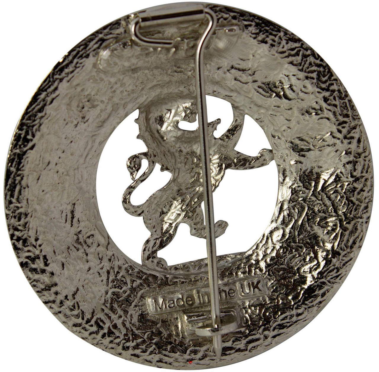 Scottish Fly Plaid Brooch Thistle Rampant Lion Design