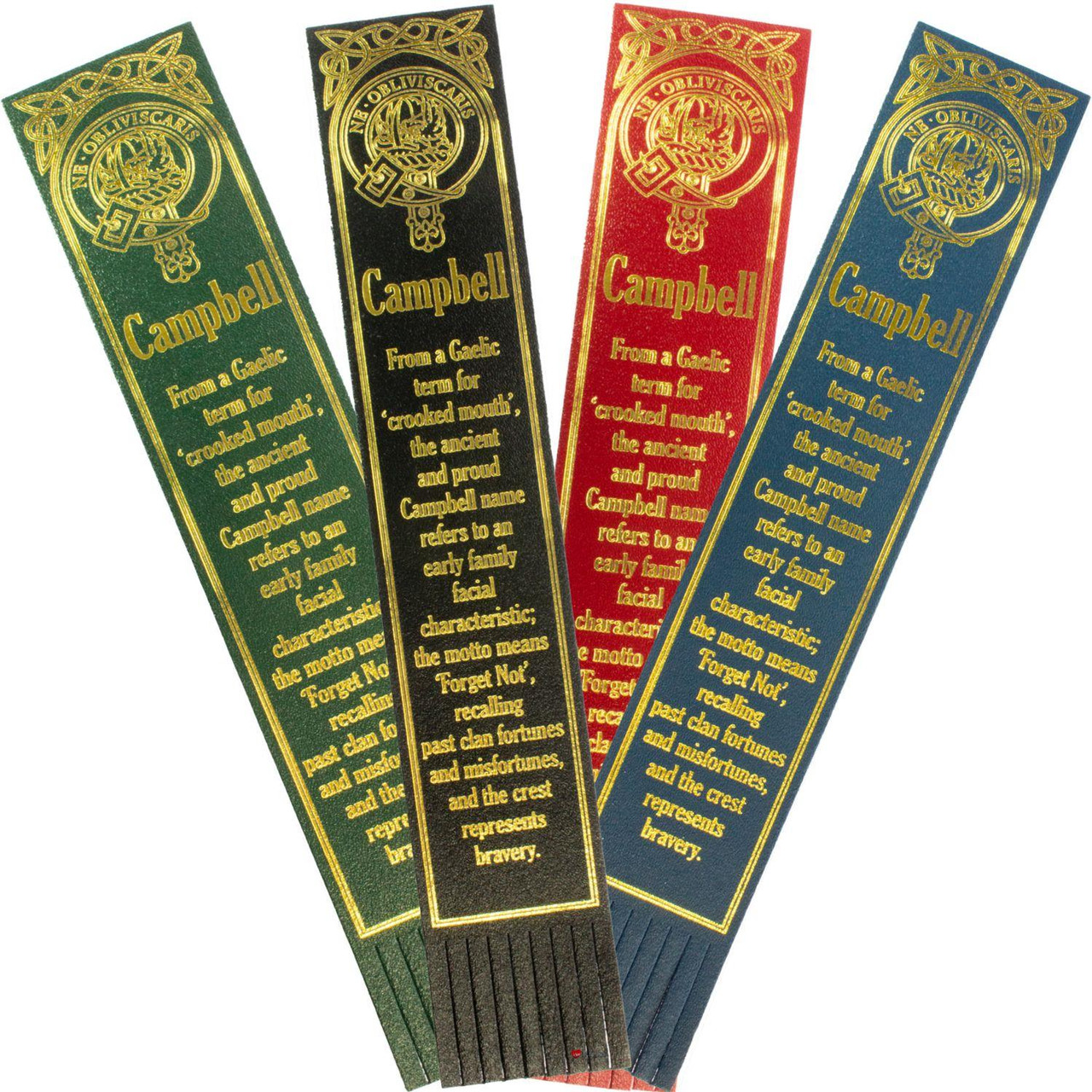 Campbell Scottish Clan Name Leather Bookmark