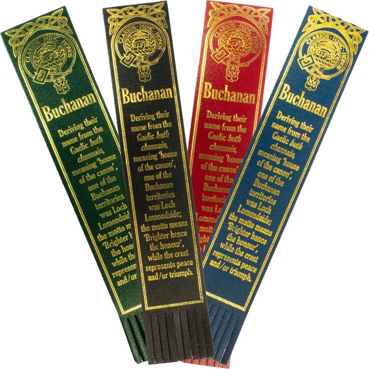 Buchanan Scottish Clan Name Leather Bookmark