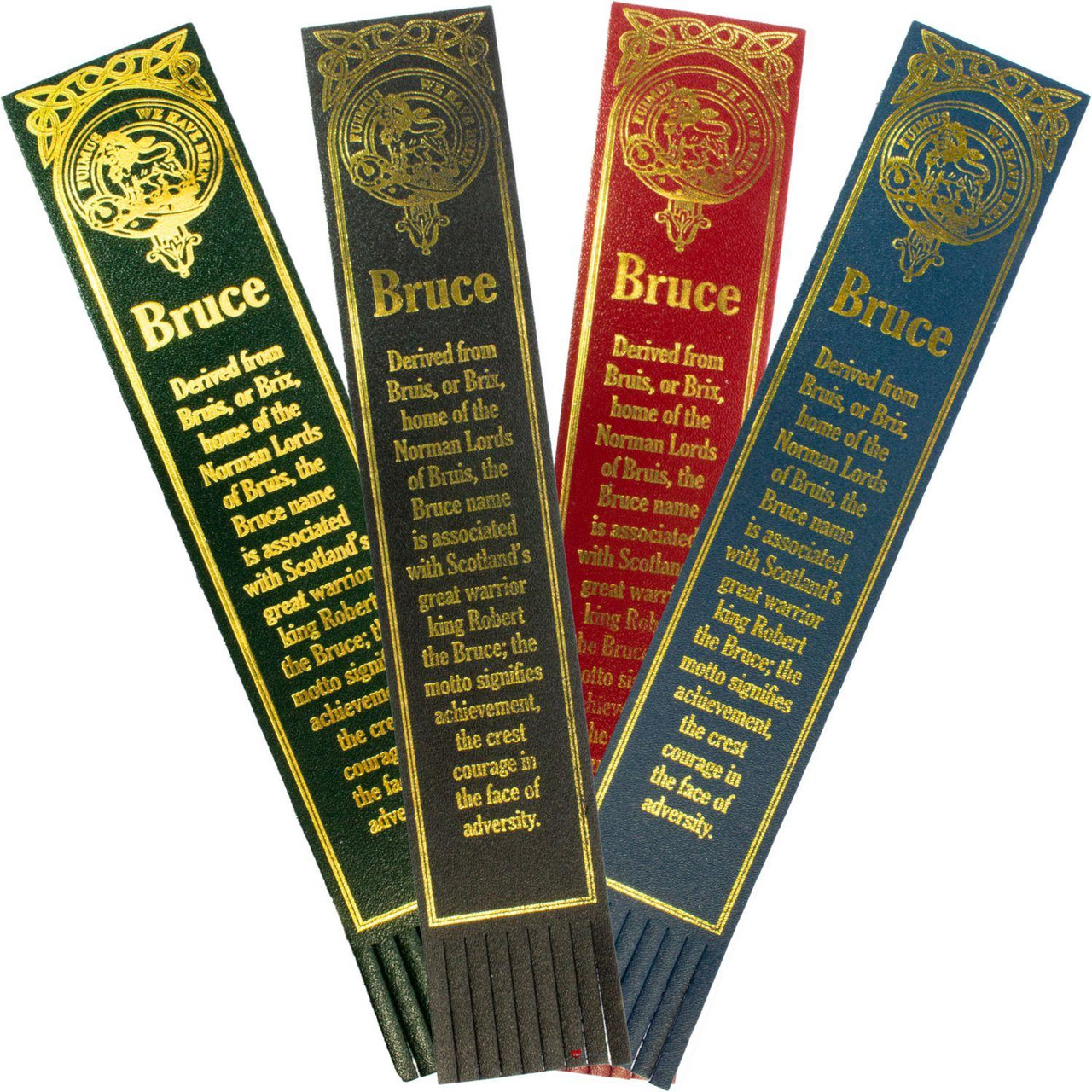 Bruce Scottish Clan Name Leather Bookmark