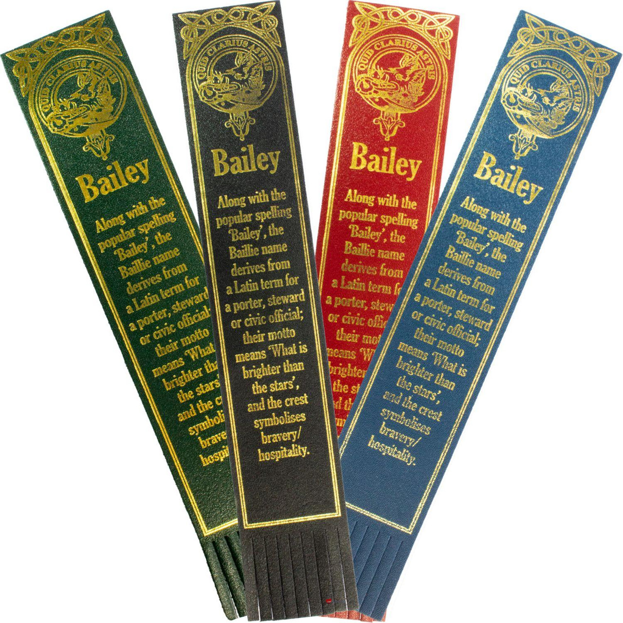 Bailey Scottish Clan Name Leather Bookmark