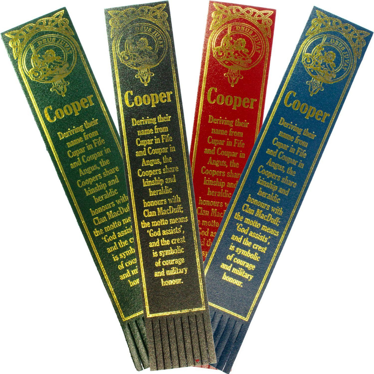 Cooper Scottish Clan Name Leather Bookmark