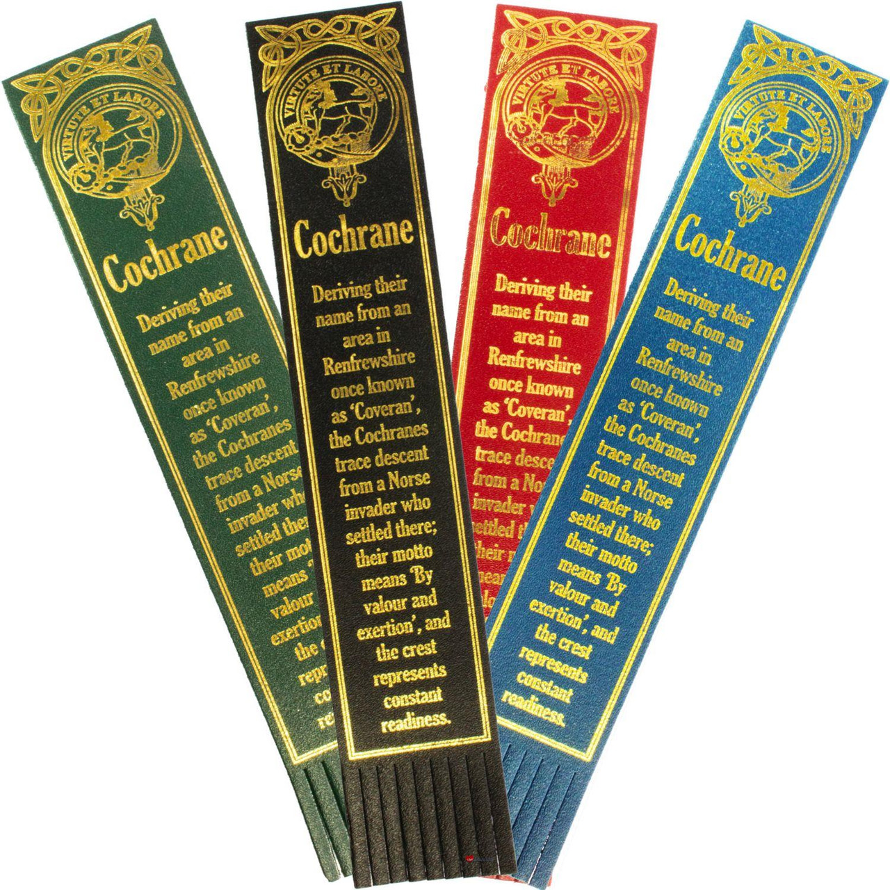 Cochrane Scottish Clan Name Leather Bookmark