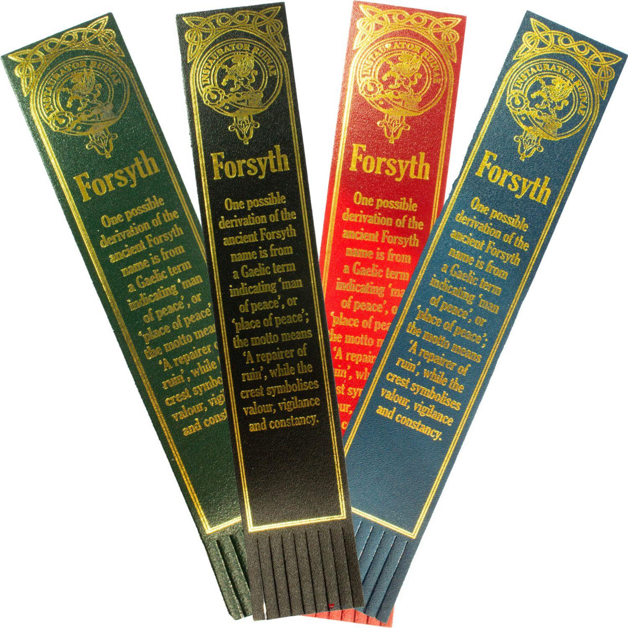 Forsyth Scottish Clan Name Leather Bookmark