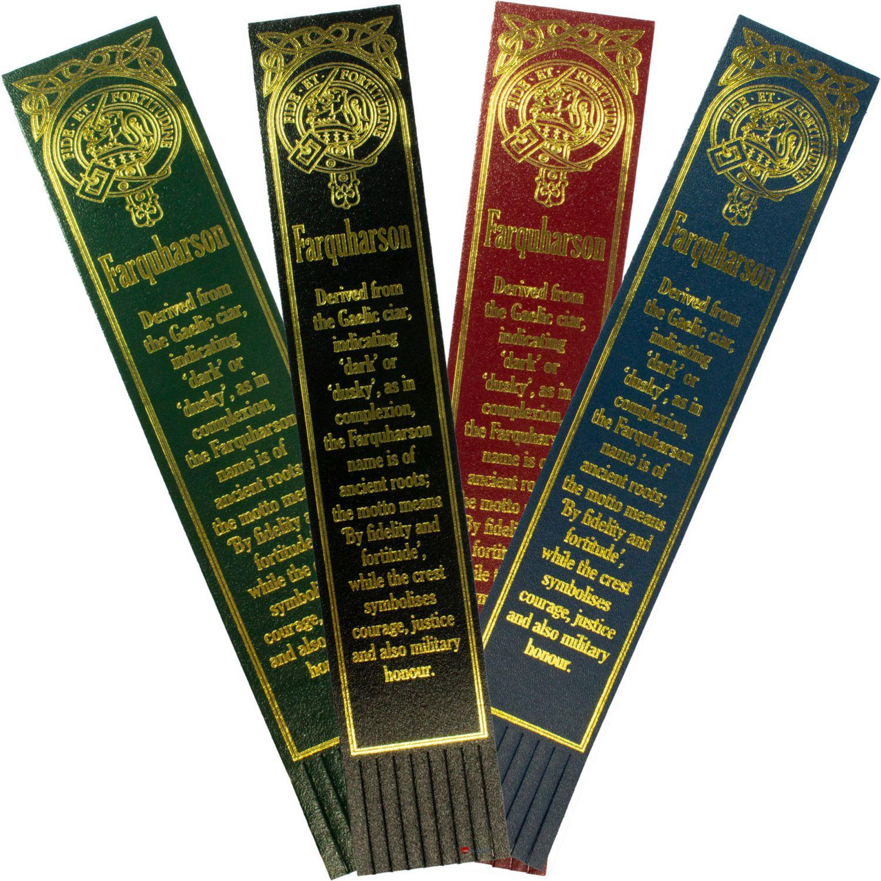 Farquharson Scottish Clan Name Leather Bookmark