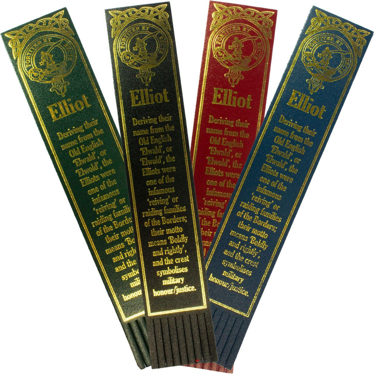 Elliot Scottish Clan Name Leather Bookmark
