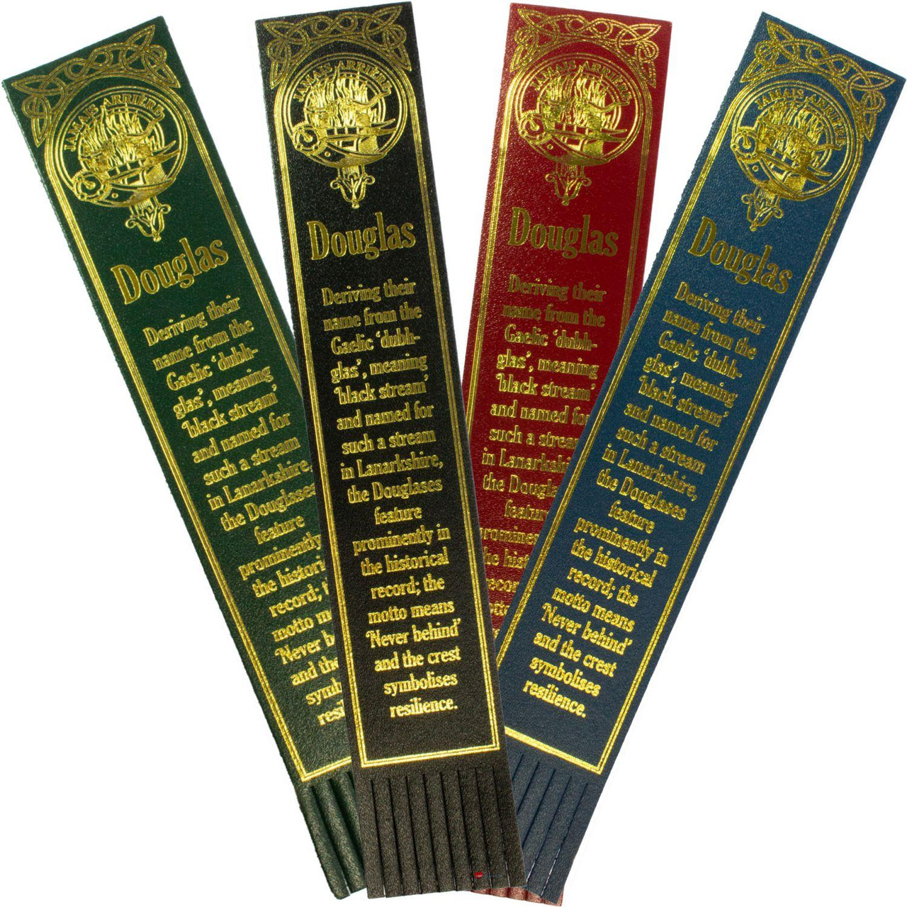 Douglas Scottish Clan Name Leather Bookmark