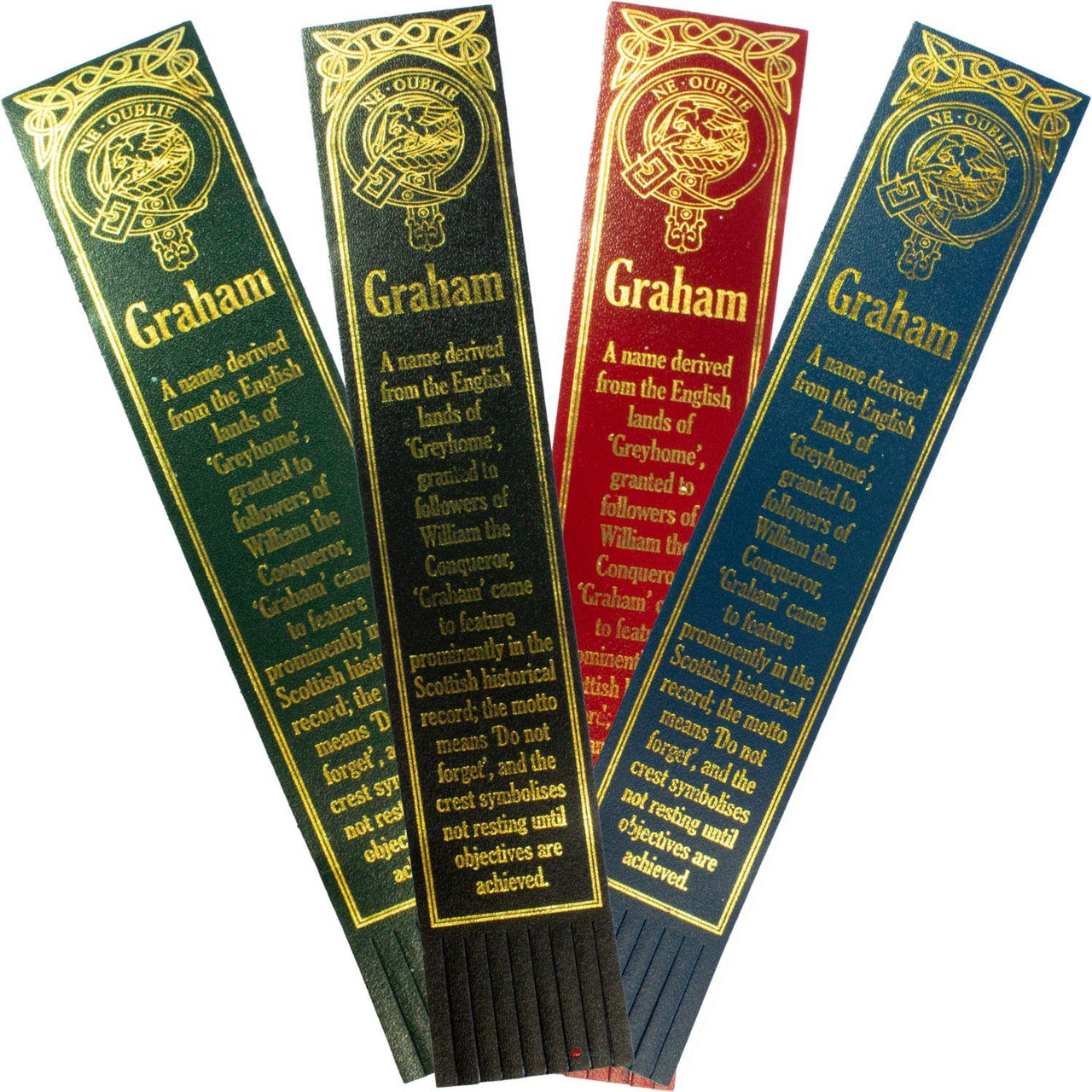 Graham Scottish Clan Name Leather Bookmark