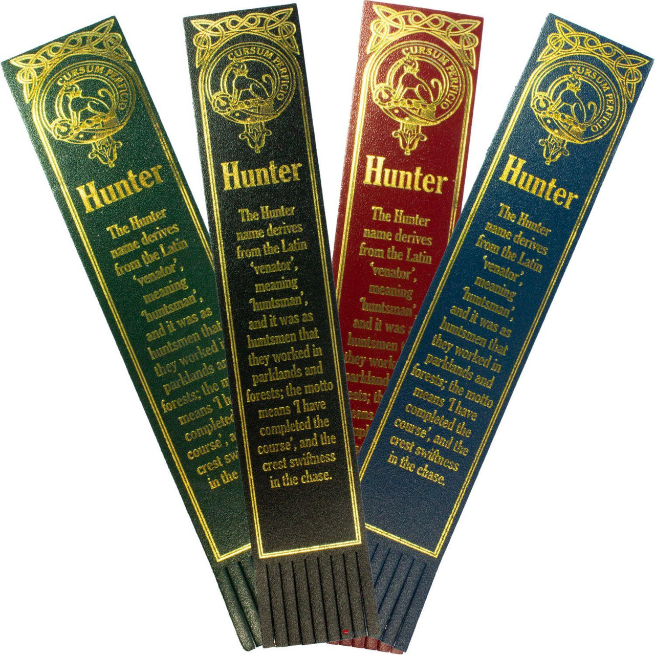 Hunter Scottish Clan Name Leather Bookmark