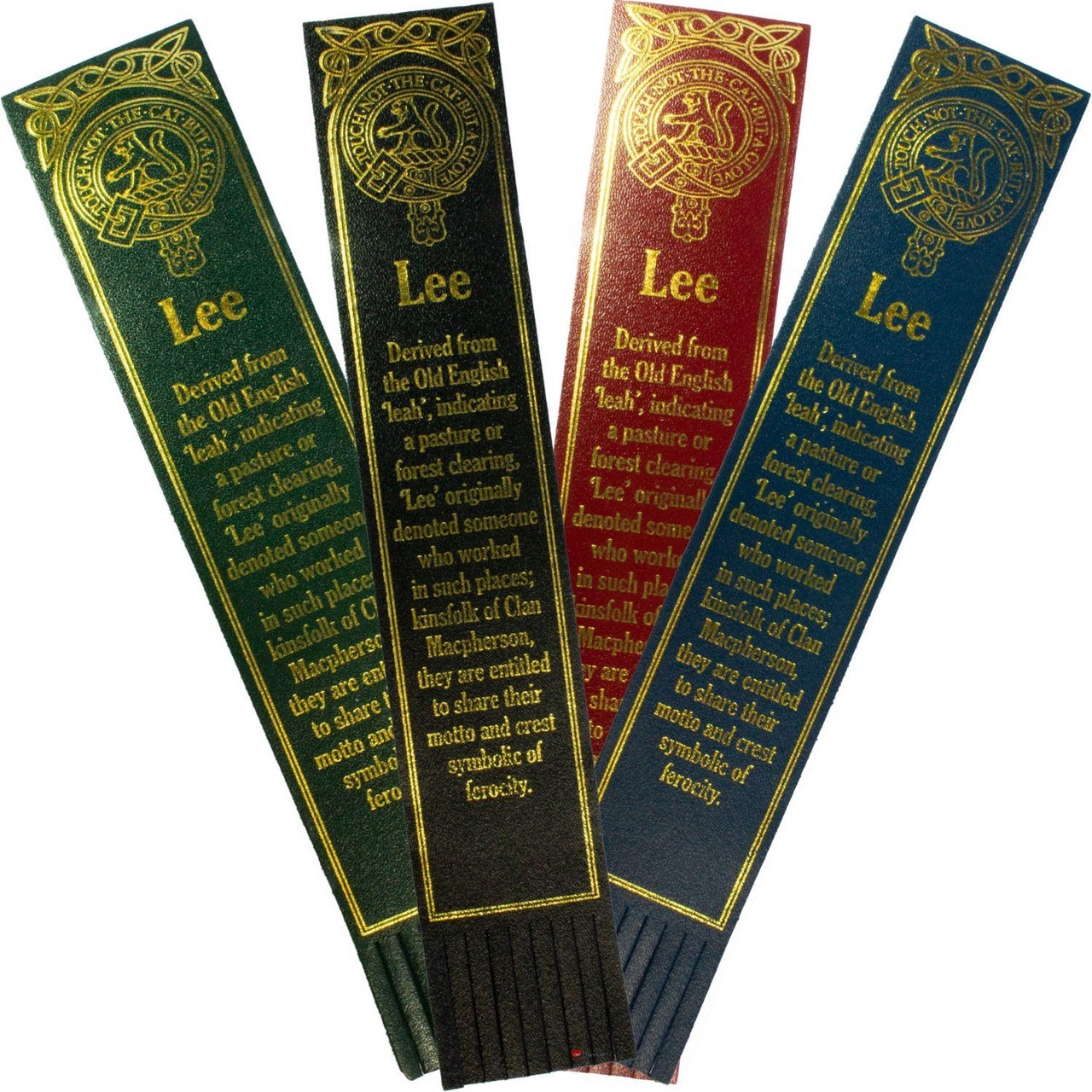 Lee Scottish Clan Name Leather Bookmark