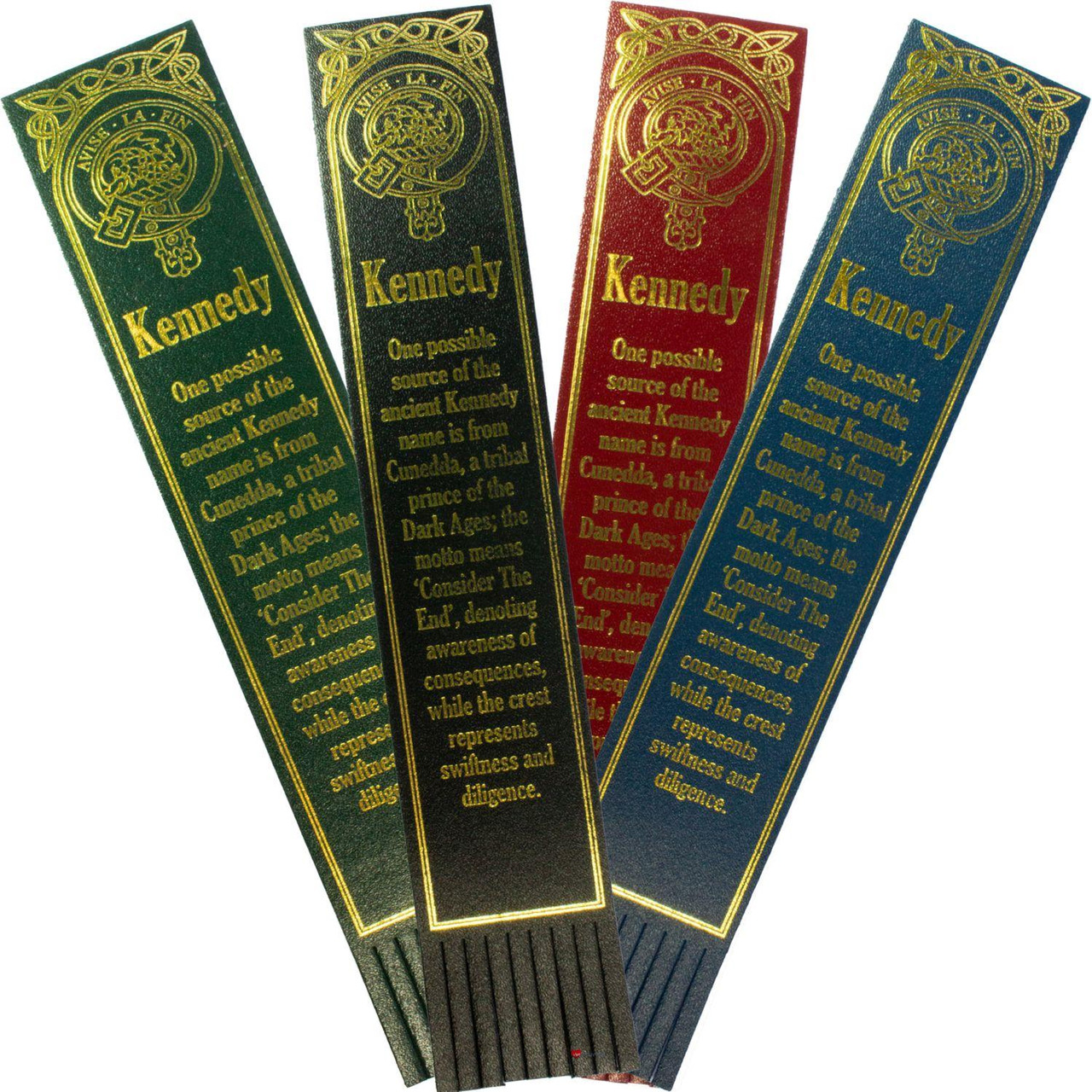 Kennedy Scottish Clan Name Leather Bookmark