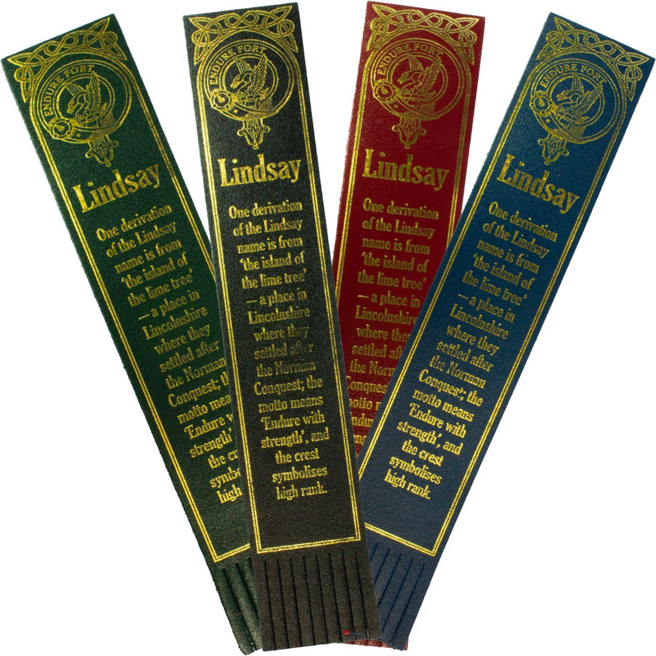 Lindsay Scottish Clan Name Leather Bookmark